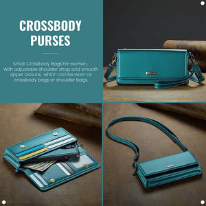 Casekis Multifunctional Leather Crossbody Phone Bag Green