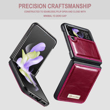 Muat gambar ke penampil Galeri, CASEKIS Galaxy Z Flip 4 5G Luxury Flip Leather Phone Case
