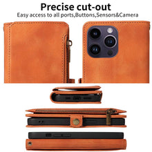 Load image into Gallery viewer, Casekis Zipper RFID Wallet Phone Case Brown
