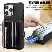 Load image into Gallery viewer, Casekis Accordion Cardholder RFID Zipper Phone Case Black
