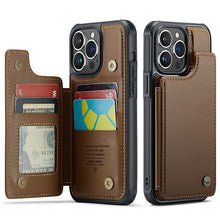 Load image into Gallery viewer, Casekis RFID Cardholder Wallet Phone Case Brown

