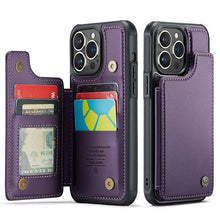 Load image into Gallery viewer, Casekis RFID Cardholder Wallet Phone Case Purple
