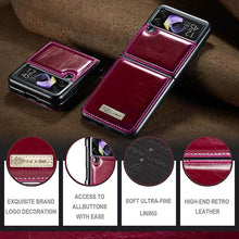 Muat gambar ke penampil Galeri, CASEKIS Galaxy Z Flip 4 5G Luxury Flip Leather Phone Case
