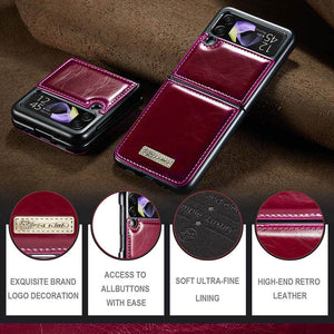 CASEKIS Galaxy Z Flip 4 5G Luxury Flip Leather Phone Case