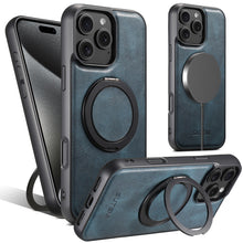 Carregar imagem no visualizador da galeria, Casekis Magnetic Charging Rotating Stand Leather Phone Case Blue
