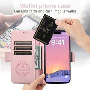 Casekis Leather Wallet Phone Case compatible with MagSafe Pink