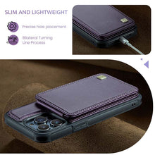 Load image into Gallery viewer, Casekis Flip Card Holder Phone Case Purple
