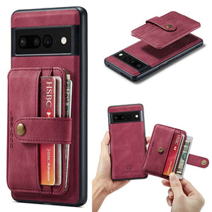 Casekis Leather Magnetic RFID Wallet Phone Case Red