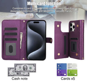 Casekis Crossbody RFID Wallet Phone Case Dark Purple