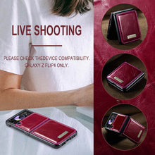 Load image into Gallery viewer, CASEKIS Galaxy Z Flip 4 5G Luxury Flip Leather Phone Case
