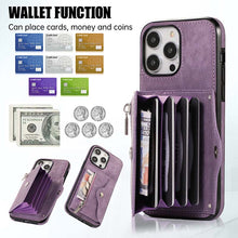 Load image into Gallery viewer, Casekis Accordion Cardholder RFID Zipper Phone Case Purple
