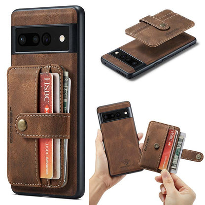 Casekis Leather Magnetic RFID Wallet Phone Case Brown