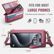 Load image into Gallery viewer, Casekis Multifunctional Leather Crossbody Phone Bag Red
