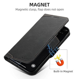 Casekis Leather Wallet Phone Case compatible with MagSafe Black