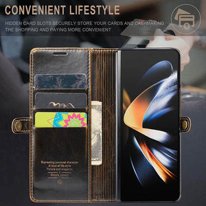 Casekis Galaxy Z Fold 4 5G Luxury Flip Leather Card Slots Phone Case