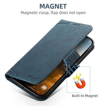 Cargar imagen en el visor de la galería, Casekis Leather Wallet Phone Case compatible with MagSafe Blue
