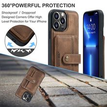 Muat gambar ke penampil Galeri, Casekis Leather Magnetic RFID Wallet Phone Case Brown
