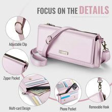 Load image into Gallery viewer, Casekis Multifunctional Leather Crossbody Phone Bag Pink
