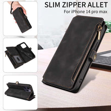 Load image into Gallery viewer, Casekis Zipper RFID Wallet Phone Case Black
