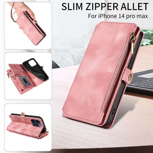 Casekis Zipper RFID Wallet Phone Case Pink