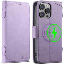 Cargar imagen en el visor de la galería, Casekis Leather Wallet Phone Case compatible with MagSafe Purple
