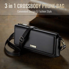 画像をギャラリービューアに読み込む, Casekis Multifunctional Leather Crossbody Phone Bag Black

