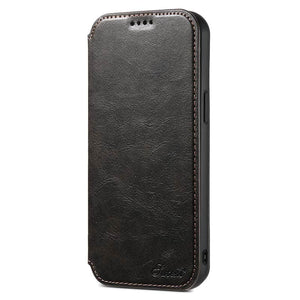Casekis Leather Wallet MagSafe Phone Case Black