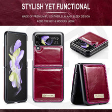 Muat gambar ke penampil Galeri, CASEKIS Galaxy Z Flip 4 5G Luxury Flip Leather Phone Case
