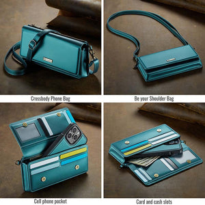 Casekis Multifunctional Leather Crossbody Phone Bag Green