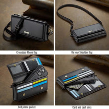 画像をギャラリービューアに読み込む, Casekis Multifunctional Leather Crossbody Phone Bag Black
