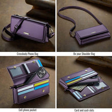Load image into Gallery viewer, Casekis Multifunctional Leather Crossbody Phone Bag Purple
