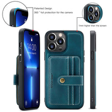 Muat gambar ke penampil Galeri, Casekis Leather Magnetic RFID Wallet Phone Case Blue
