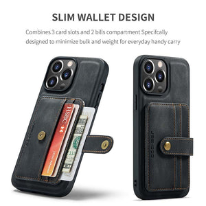 Casekis Leather Magnetic RFID Wallet Phone Case Black