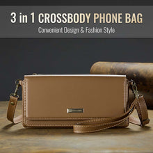 画像をギャラリービューアに読み込む, Casekis Multifunctional Leather Crossbody Phone Bag Brown
