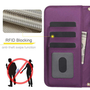Casekis Crossbody RFID Wallet Phone Case Dark Purple