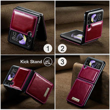 Muat gambar ke penampil Galeri, CASEKIS Galaxy Z Flip 4 5G Luxury Flip Leather Phone Case
