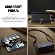 Cargar imagen en el visor de la galería, Casekis Multifunctional Leather Crossbody Phone Bag Black
