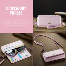 Muat gambar ke penampil Galeri, Casekis Multifunctional Leather Crossbody Phone Bag Pink
