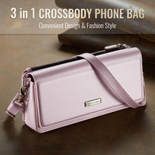 Cargar imagen en el visor de la galería, Casekis Multifunctional Leather Crossbody Phone Bag Pink
