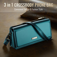 Muat gambar ke penampil Galeri, Casekis Multifunctional Leather Crossbody Phone Bag Green
