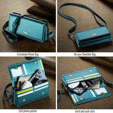 画像をギャラリービューアに読み込む, Casekis Multifunctional Leather Crossbody Phone Bag Green
