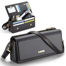 Cargar imagen en el visor de la galería, Casekis Multifunctional Leather Crossbody Phone Bag Black
