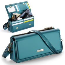 Cargar imagen en el visor de la galería, Casekis Multifunctional Leather Crossbody Phone Bag Green
