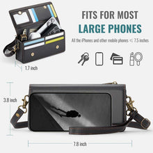 Cargar imagen en el visor de la galería, Casekis Multifunctional Leather Crossbody Phone Bag Black
