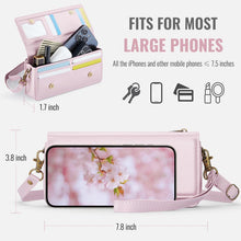 Lade das Bild in den Galerie-Viewer, Casekis Multifunctional Leather Crossbody Phone Bag Pink
