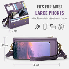 Cargar imagen en el visor de la galería, Casekis Multifunctional Leather Crossbody Phone Bag Purple
