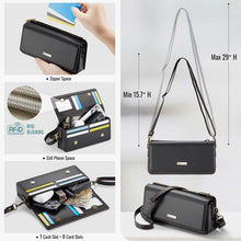 Muat gambar ke penampil Galeri, Casekis Multifunctional Leather Crossbody Phone Bag Black
