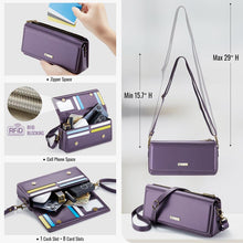 Muat gambar ke penampil Galeri, Casekis Multifunctional Leather Crossbody Phone Bag Purple
