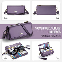 Load image into Gallery viewer, Casekis Multifunctional Leather Crossbody Phone Bag Purple
