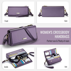 Casekis Multifunctional Leather Crossbody Phone Bag Purple